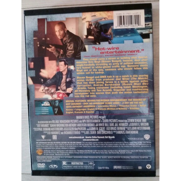 Exit Wounds (DVD, 2001) Steven Seagal, DMX Action Thriller Movie Like New - Picture 3 of 3